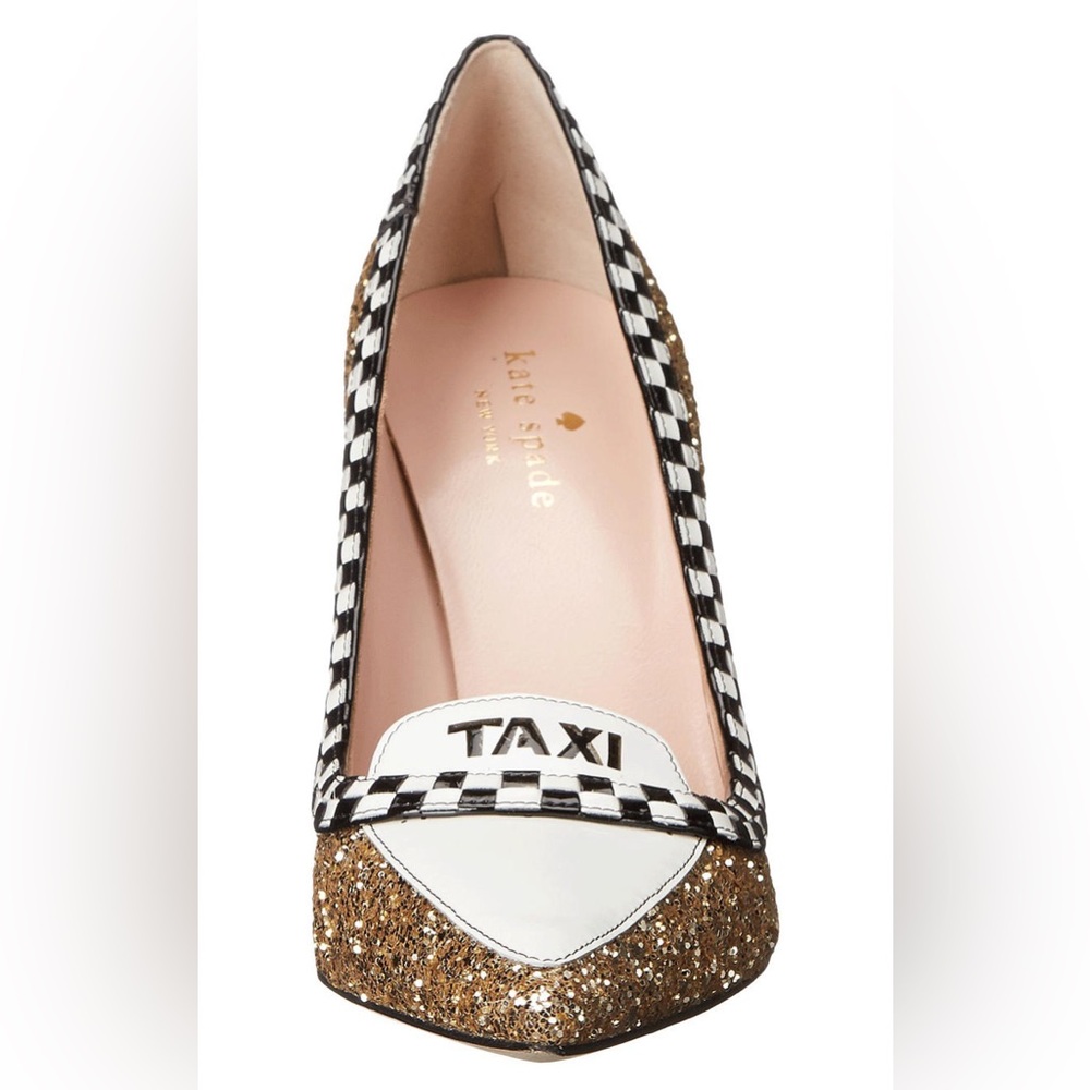 Kate Spade Gold Glitter Limited Edition Taxi Heels - Picture 8 of 13